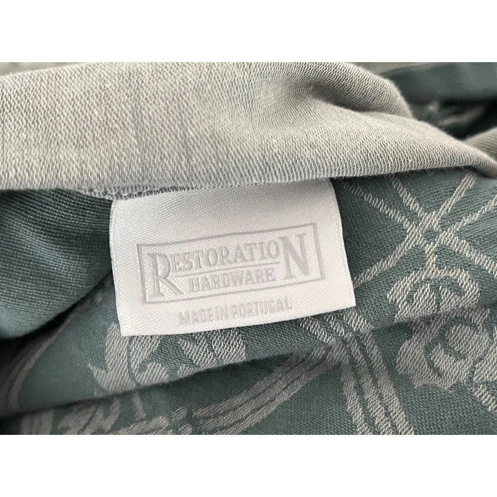 Restoration Hardware Silver Sage Leaf Medallion EURO Sham 100% Cotton Green